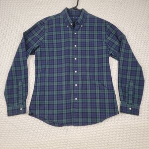 Ralph Lauren Shirt Men's Small Green/blue Cotton Slim Fit Long Sleeve Sz XL
